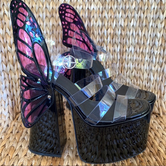 New Current Mood x Dolls Kill 🦋 Butterfly Platform Sandals - Picture 9 of 10
